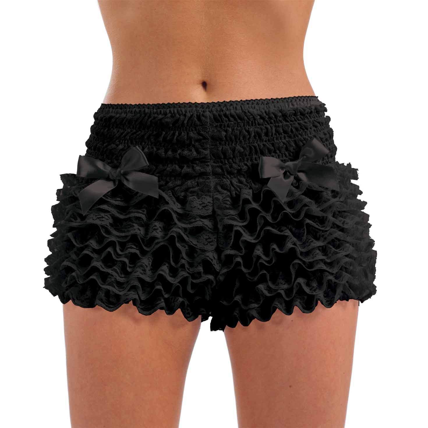 Schwarze Hose mit Rüschen