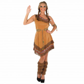 Braunes Indianer Amerikas Kostüm für Frauen