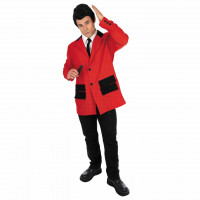 50er Jahre Rotes Teddy Boy Anzug Kostüm für Männer