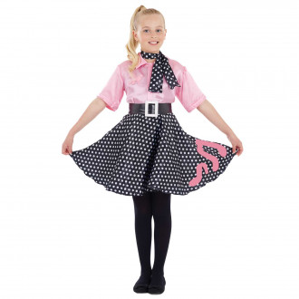 50er Rock-n-Roll-Kleid Kostüm für Kinder