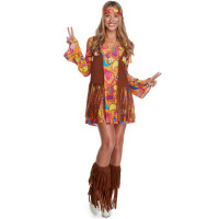 Kurzes Hippie Kleid Kostüm für Frauen