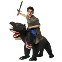 Böser 3-köpfiger Hund Ride On Aufblasbares Kostüm für Kinder