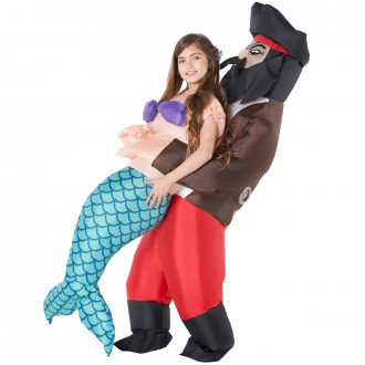 Pirat Meerjungfrau Pick Me Up Aufblasbares Kostüm für Kinder