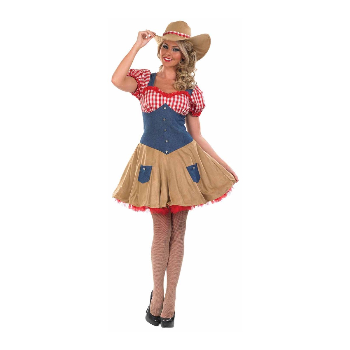 Rotes Cowgirl Kostüm für Damen