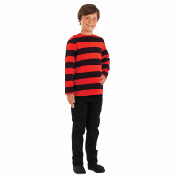 Schwarz-rot gestreifter Pullover Kostüm für Kinder