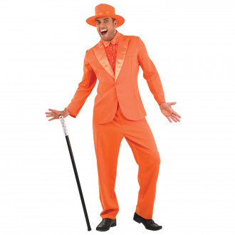 Orangefarbener Dumm Anzug Kostüm für Männer
