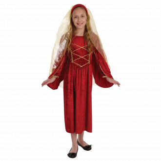 Rotes Tudor Prinzessin Kostüm für Kinder