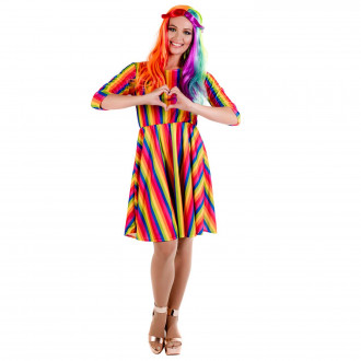 Pride Regenbogenkleid Kostüm für Frauen