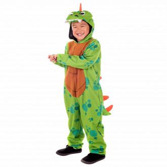Orange-grünes Dinosaurier Kostüm für Kinder