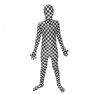 Schwarz weißes Schachbrettmuster Morphsuit für Kinder