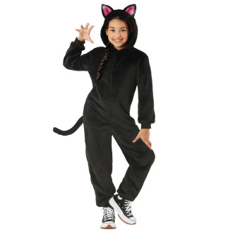 Black Cat Onesie Kostüm für Mädchen
