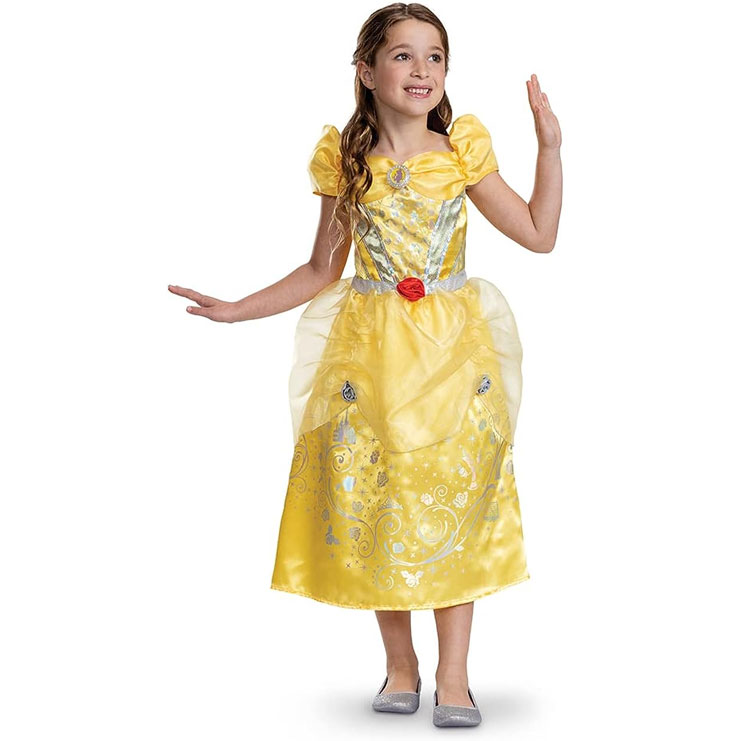 Disney Belle Prinzessinnen-Kostüm Für Kinder – Mit Pailletten, Größe M (5–6 Jahre), Offiziell Lizenziert