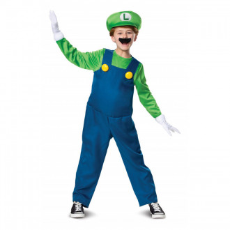 Deluxe Nintendo Super Mario Bros Luigi Kostüm für Kinder