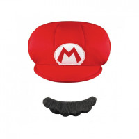 Nintendo Super Mario Roter Hut und Schnurrbart für Kinder
