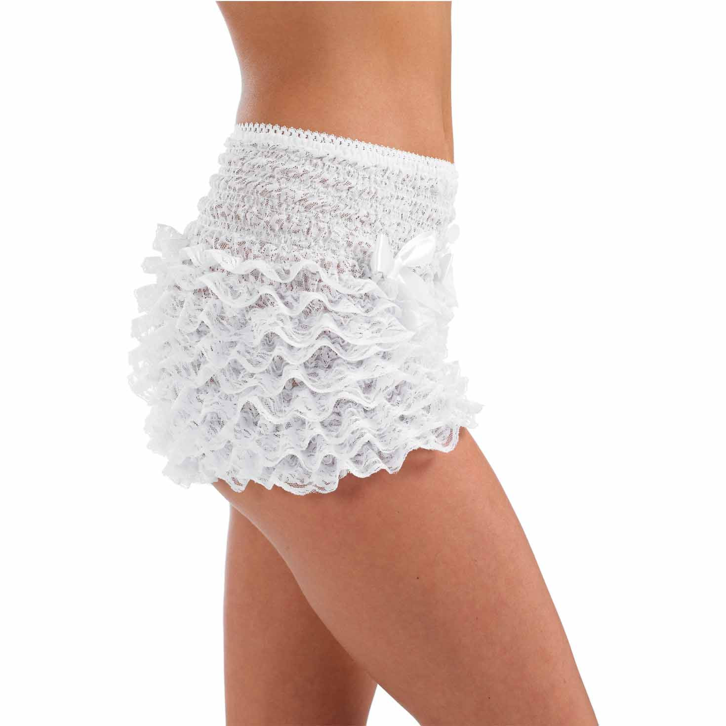 Weiße Rüschenhose