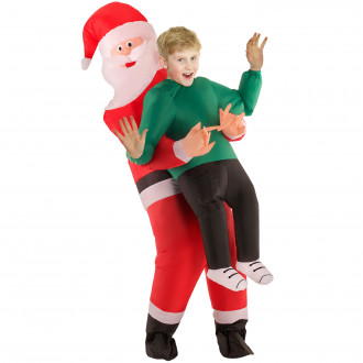 Aufblasbares Weihnachtsmann Pick Me Up Kostüm für Kinder
