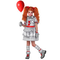 Gruseliger Clown Mädchen Kostüm für Kinder
