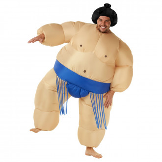Blauer Sumo Morphsuit Aufblasbares Kostüm für Männer