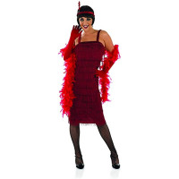 Roter 20er Jahre Flapper Kleid Kostüm für Frauen